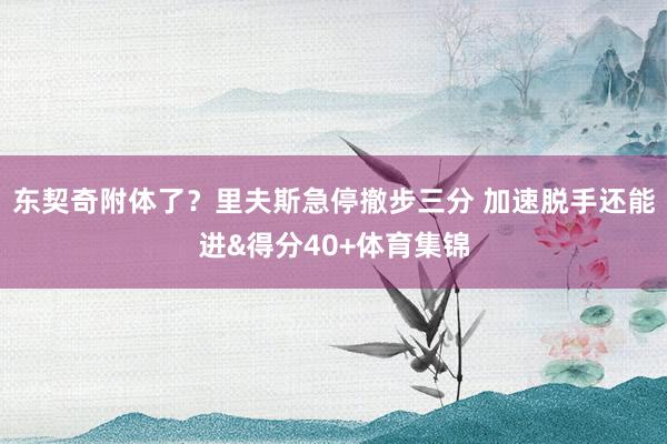 东契奇附体了？里夫斯急停撤步三分 加速脱手还能进&得分40+体育集锦