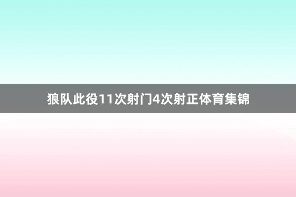 狼队此役11次射门4次射正体育集锦