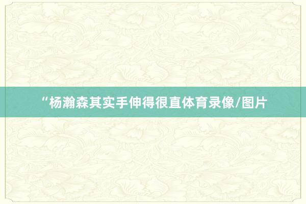 “杨瀚森其实手伸得很直体育录像/图片