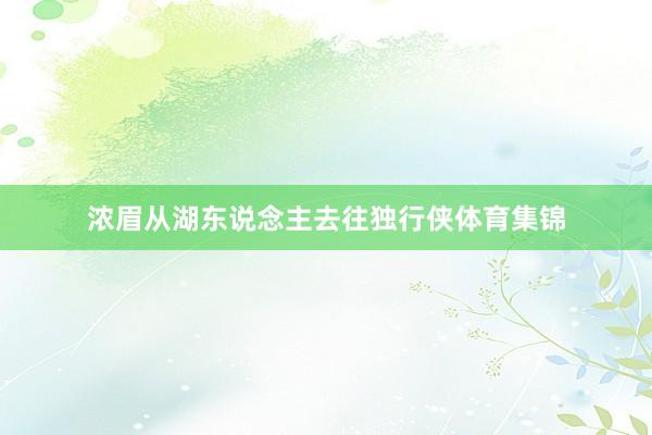 浓眉从湖东说念主去往独行侠体育集锦