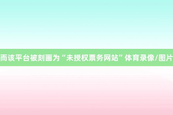 而该平台被刻画为“未授权票务网站”体育录像/图片