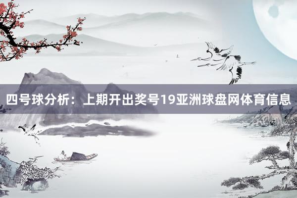 四号球分析：上期开出奖号19亚洲球盘网体育信息