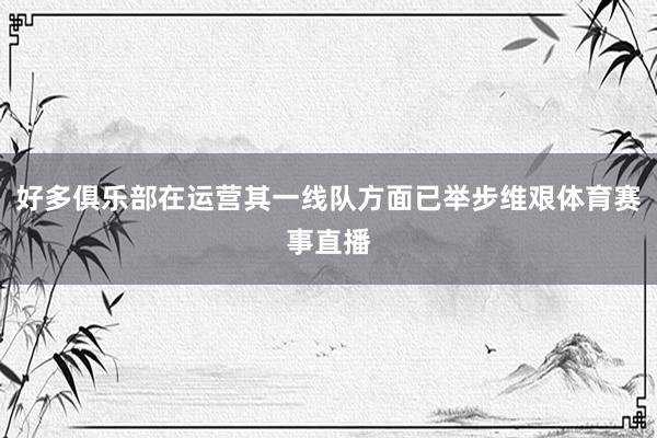 好多俱乐部在运营其一线队方面已举步维艰体育赛事直播