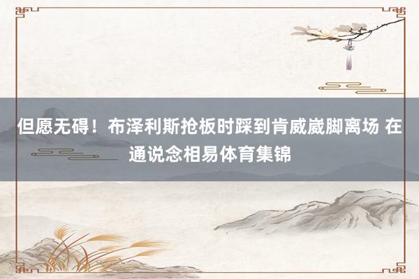 但愿无碍！布泽利斯抢板时踩到肯威崴脚离场 在通说念相易体育集锦