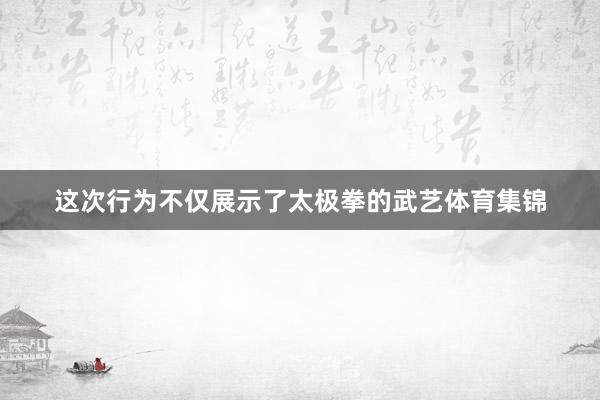 这次行为不仅展示了太极拳的武艺体育集锦