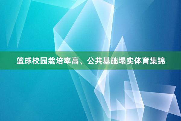 篮球校园栽培率高、公共基础塌实体育集锦