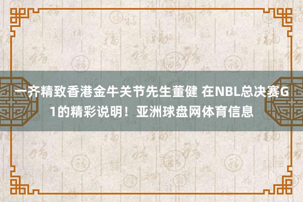 一齐精致香港金牛关节先生董健 在NBL总决赛G1的精彩说明！亚洲球盘网体育信息