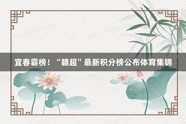 宜春霸榜！“赣超”最新积分榜公布体育集锦