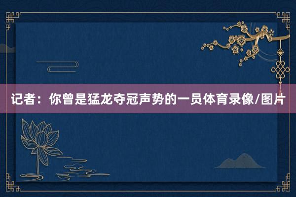 记者：你曾是猛龙夺冠声势的一员体育录像/图片